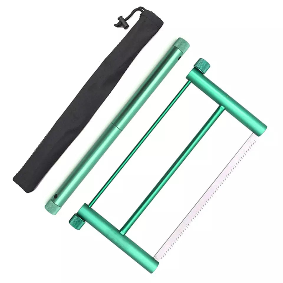 Arkaru Multiductional Folding Wood Saw Aluminium Alloy Hand Saw Portable Mini Garden Bucksaw for Woodworking Gardening Outdoor Survival