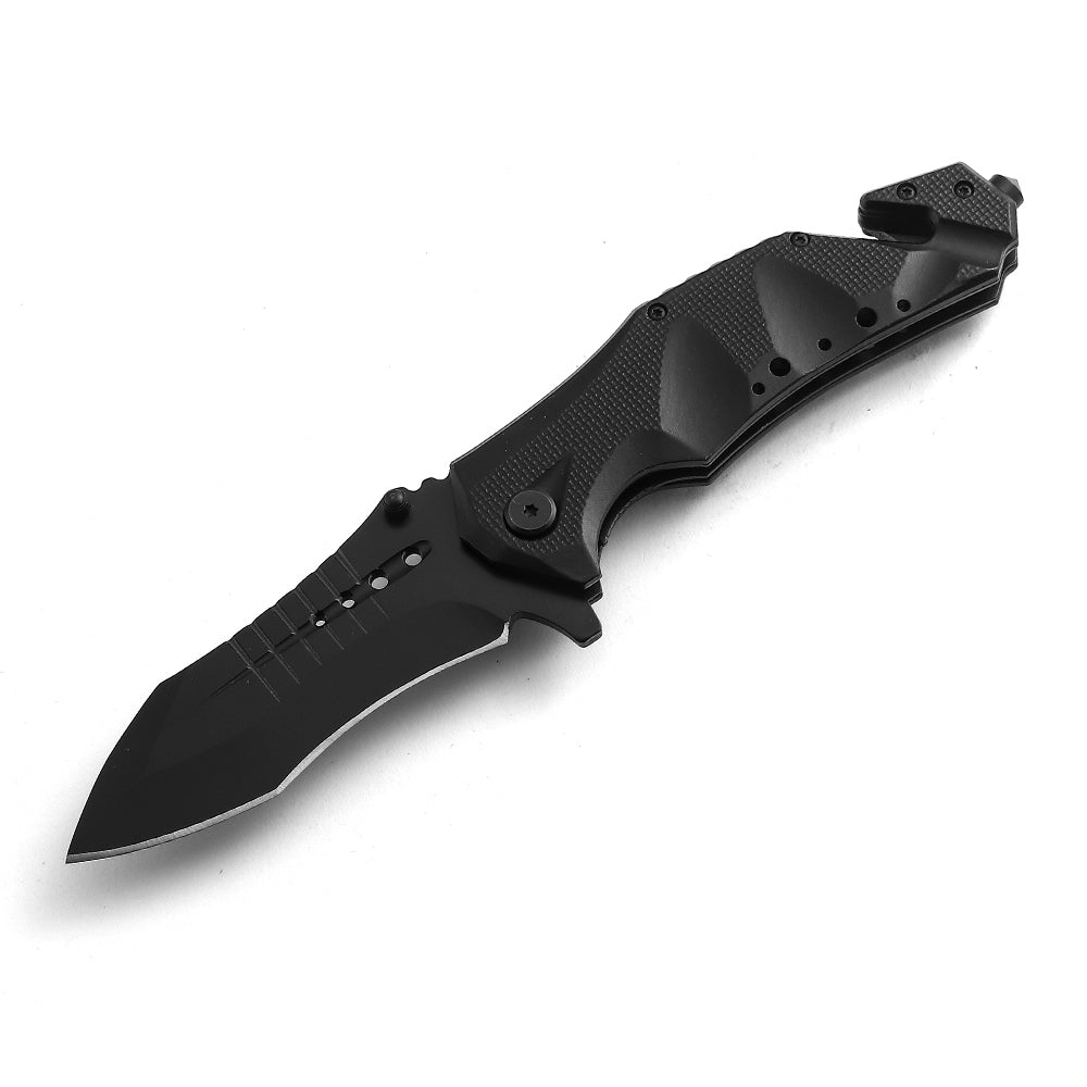 Arkaru Outdoor New Camping Folding Knife Portable Multifunctional Pocket Knife with Window Breaker Secant Aluminum Handle Knife