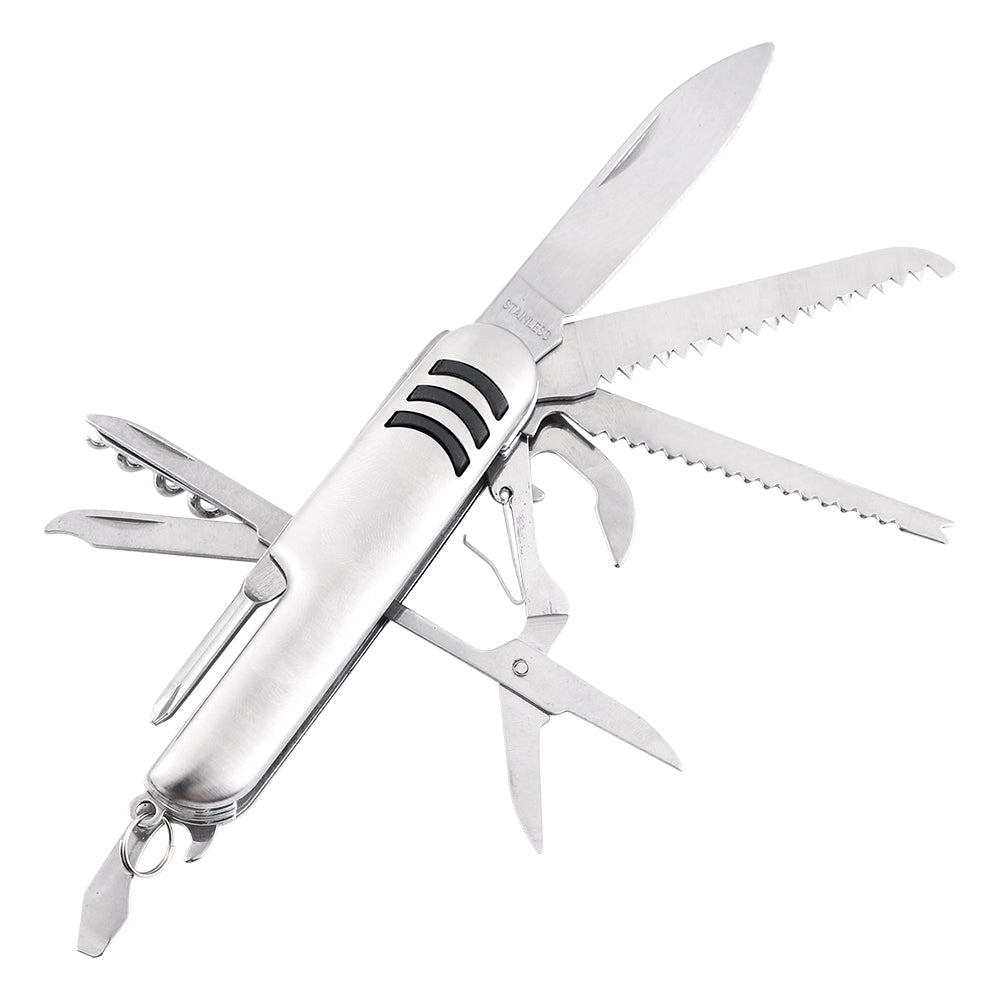 Arkaru Multifunctional Stainless Steel Knife Multi Purpose Army Folding Survival Outdoor Camping Tool Swiss Knife